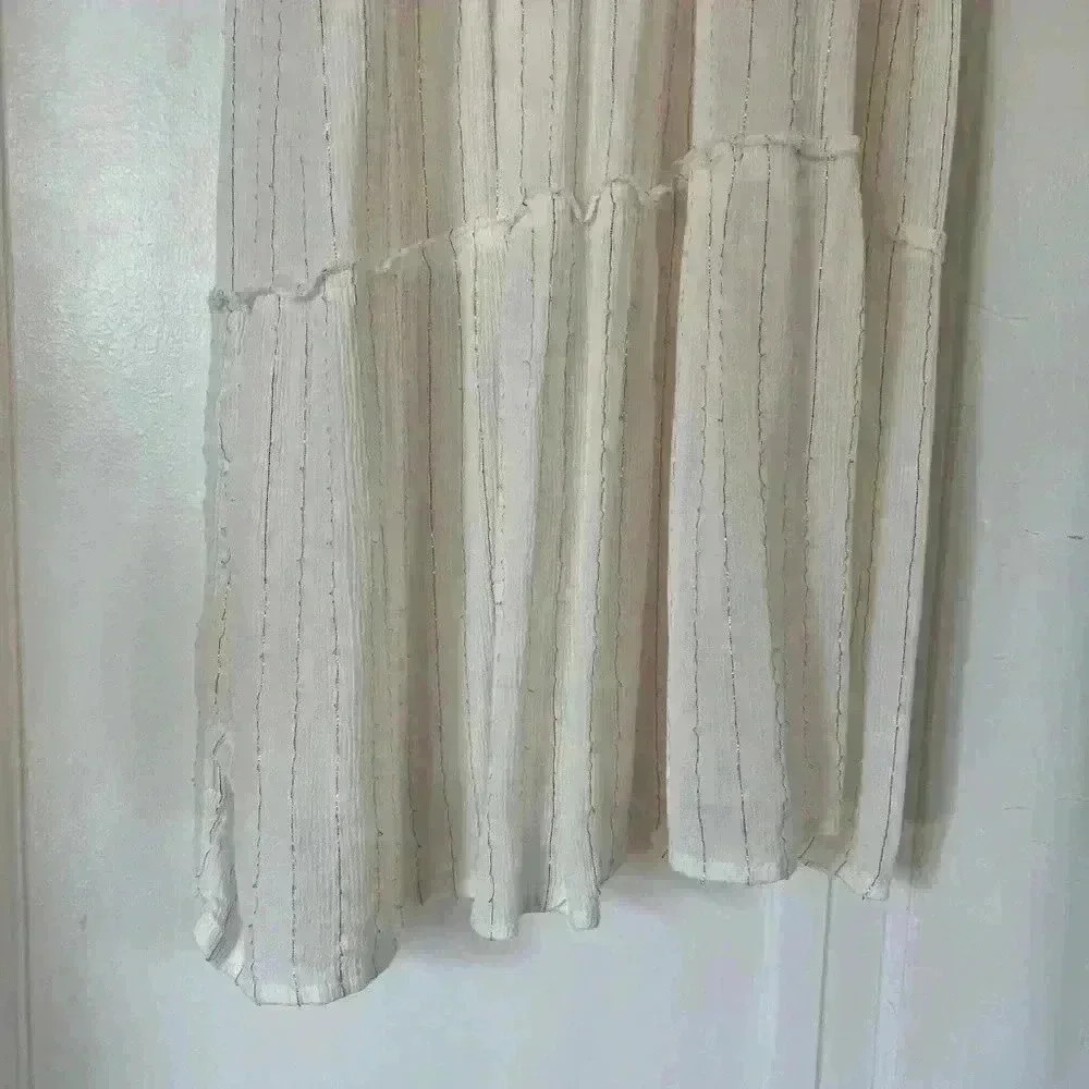 Ivory Boho Mirror Embellished Maxi Dress Viscose Kaftan Festival Beach Resort - Picture 9 of 17